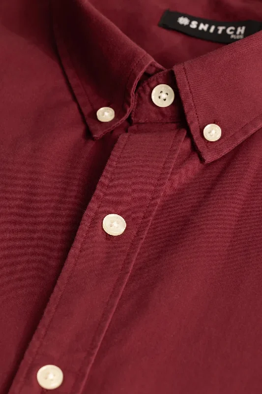 Silvano Patch Maroon Shirt