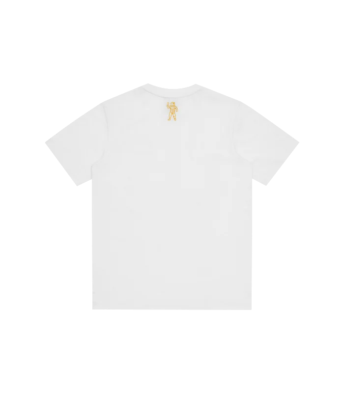 SMALL ARCH LOGO GLITTER T-SHIRT - WHITE/GOLD