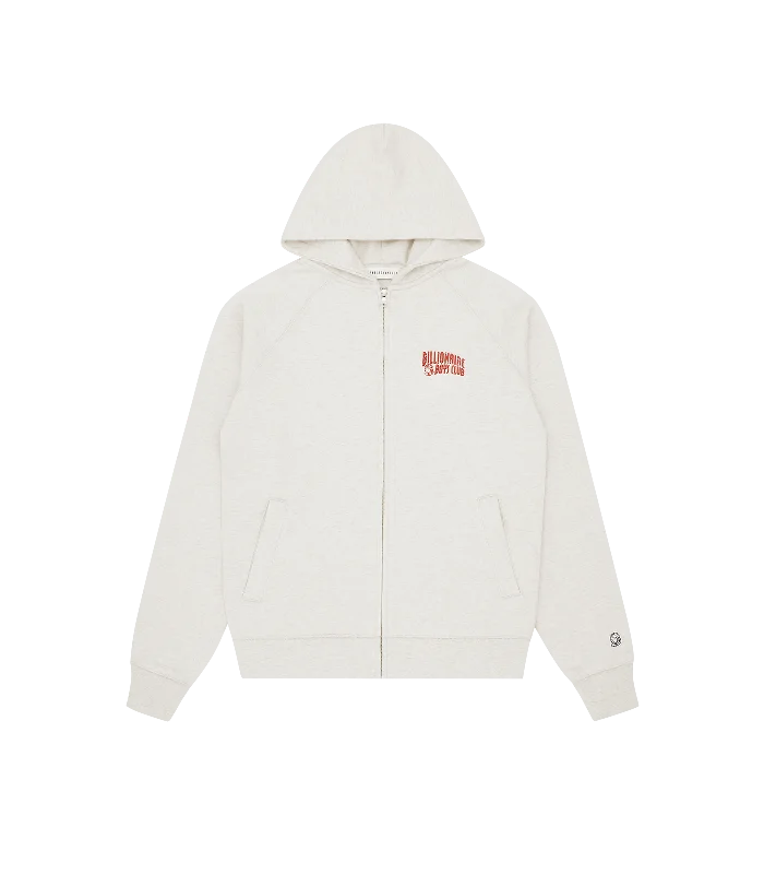 SMALL ARCH LOGO ZIP THROUGH HOOD - OAT