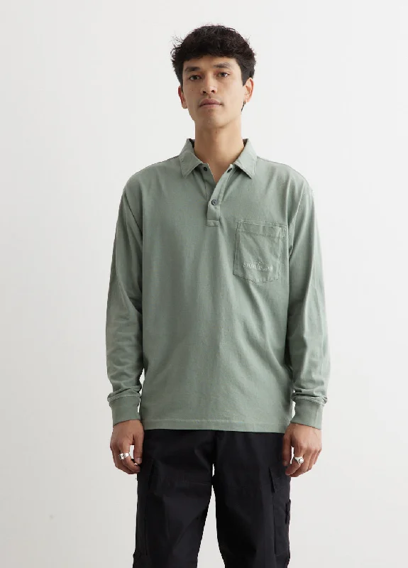 Snap Button Long Sleeve Polo