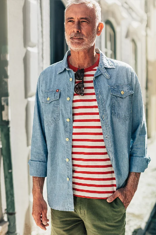 Breton Striped T Shirt Red