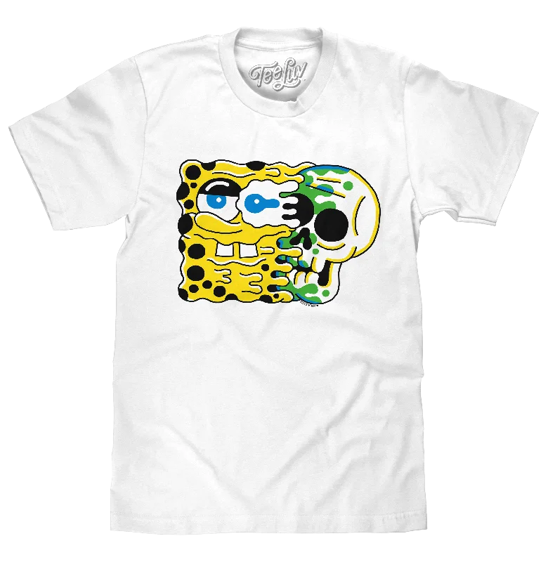 Spongebob Squarepants Cartoon Skull T-Shirt - White