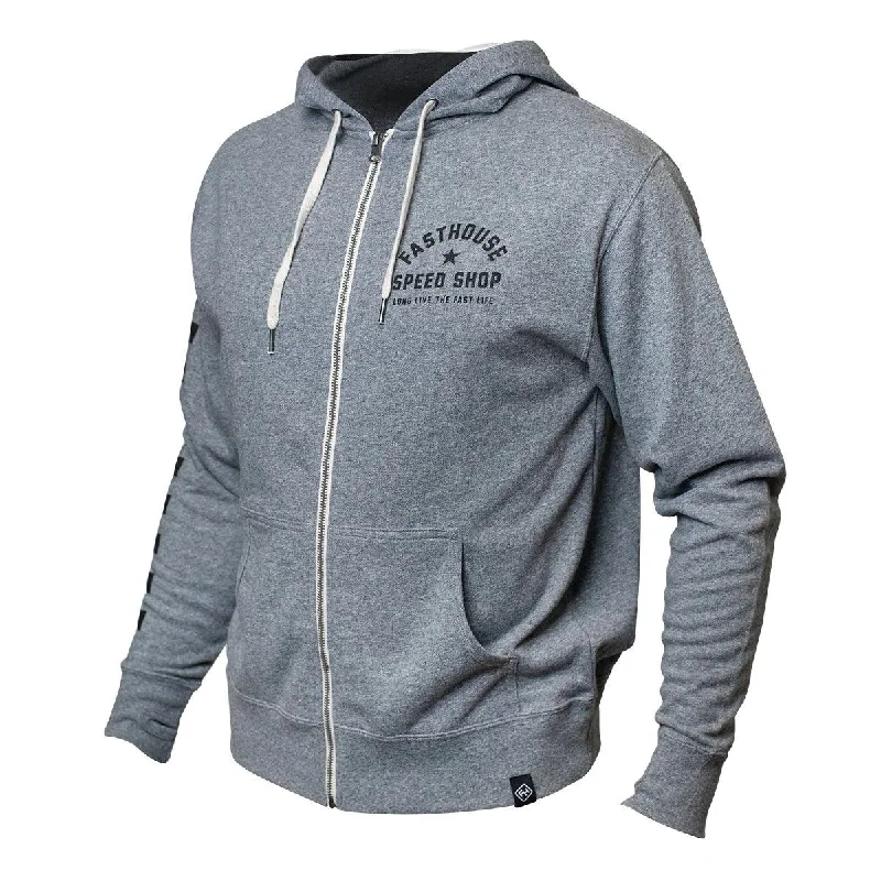 Star Hooded Zip Up- Heather Grey