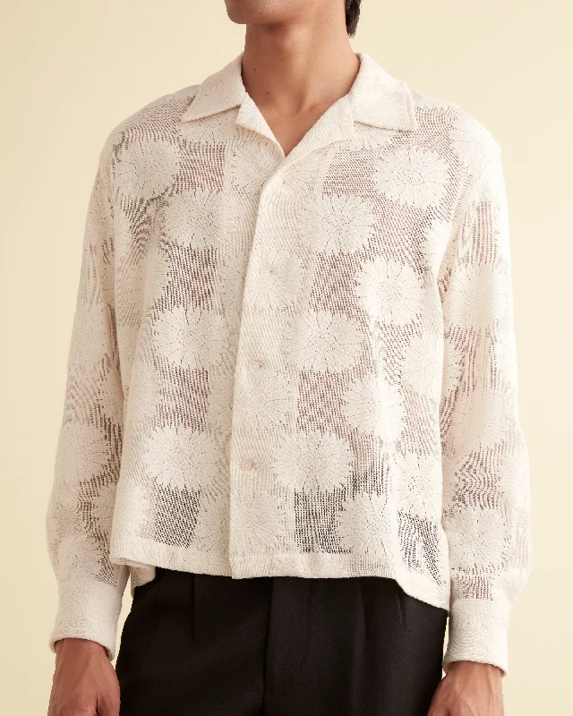 Sunflower Lace Long Sleeve Shirt - Ecru