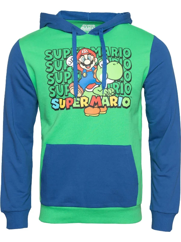 Super Mario Mens Graphic Colorblock Hoodie