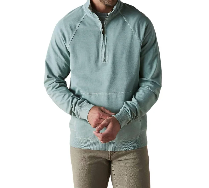 Tentoma 1/4 Zip Sweatshirt In Juniper