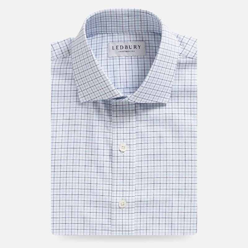 The Light Blue Journey Flex Performance Grid Check Custom Shirt