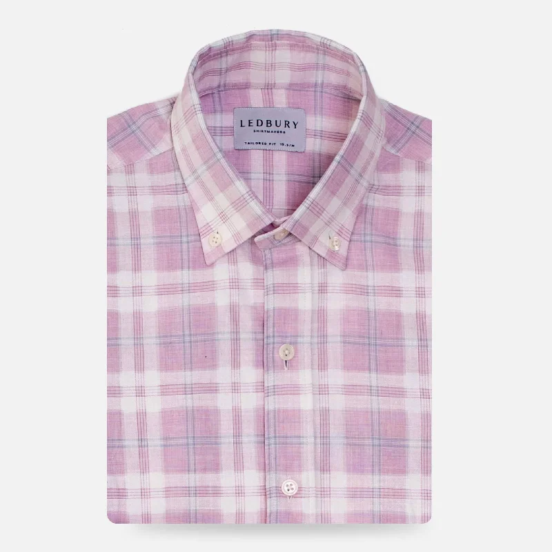 The Pink Byron Cotton Linen Plaid Custom Shirt