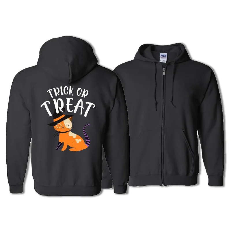 Trick or Treat Cat Zip-Up Hoodie