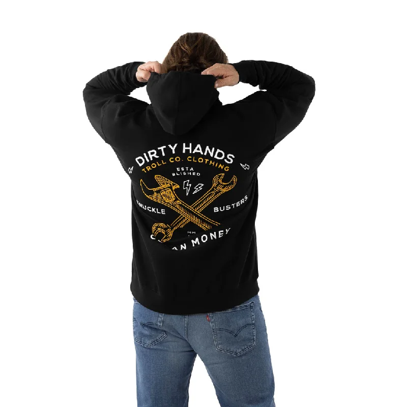 Troll Co. Men's Twisting Wrenches ""Dirty Hands Clean Money"" Graphic Hoodie