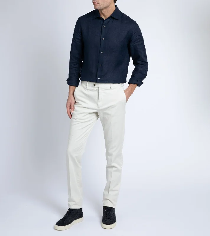 Trunk Audley Irish Linen Shirt: Navy