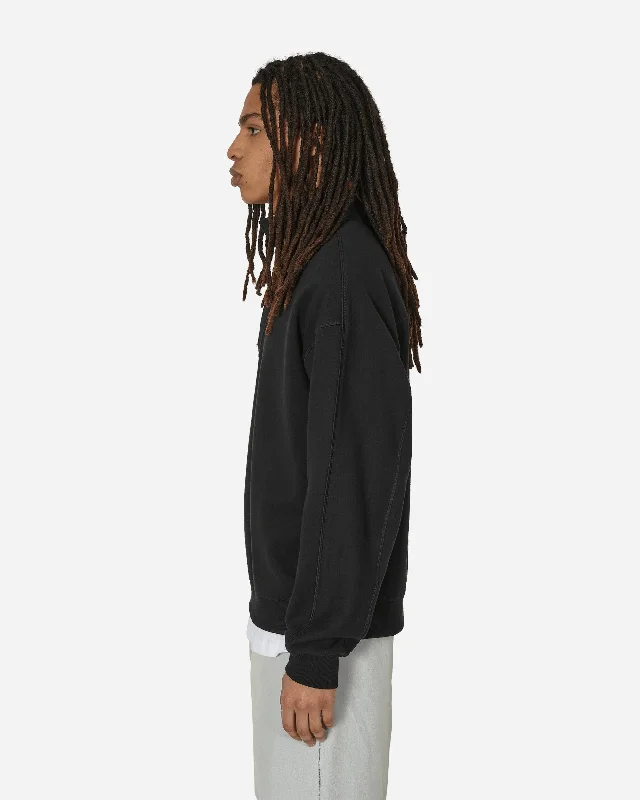 Stand Collar Half Zip Sweatshirt Black