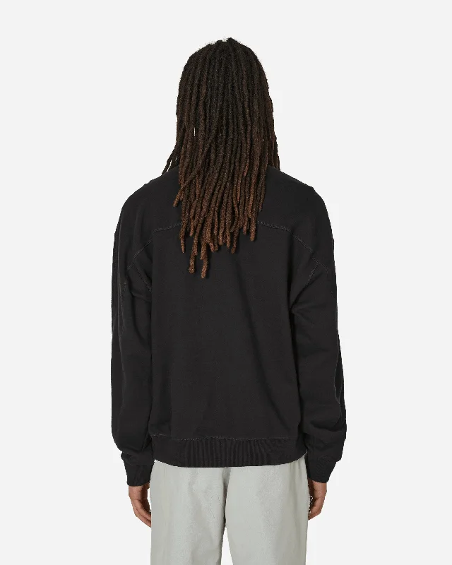 Stand Collar Half Zip Sweatshirt Black