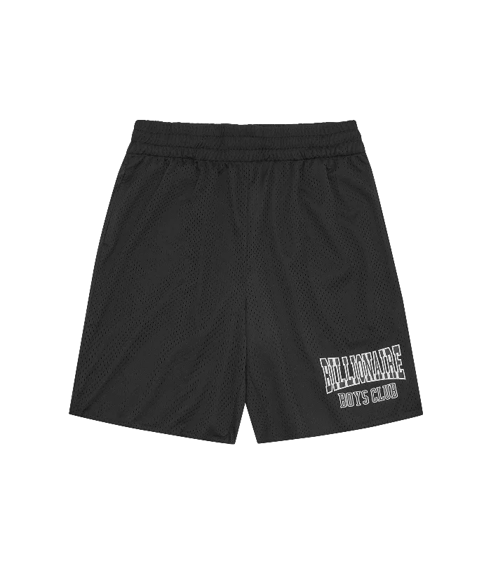 VARSITY LOGO MESH SHORTS - BLACK