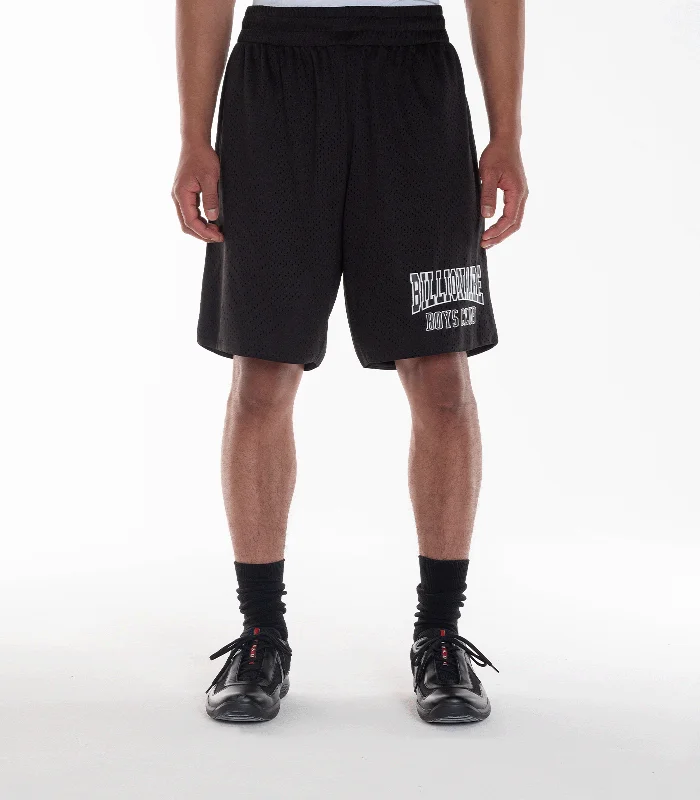 VARSITY LOGO MESH SHORTS - BLACK