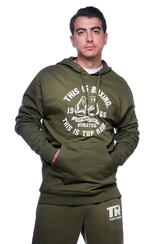 Vintage Top Rank Army Green Pullover Hoodie