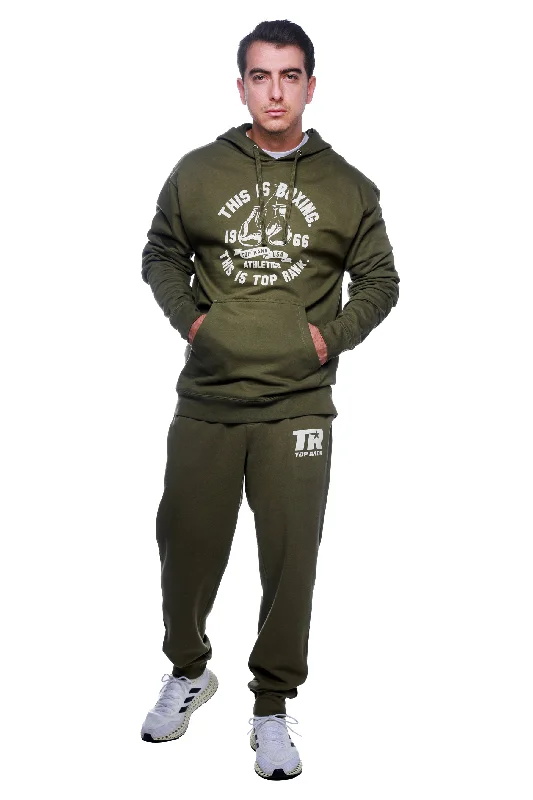 Vintage Top Rank Army Green Pullover Hoodie