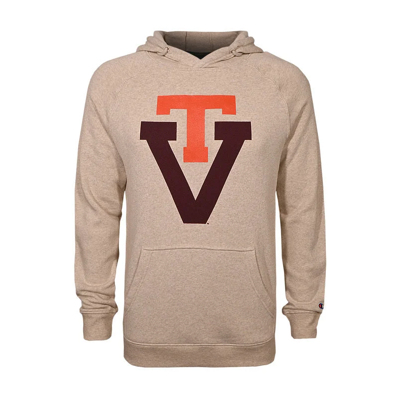 Virginia TechTriumph Vault Logo Hooded Sweatshirt: Oatmeal by Champion