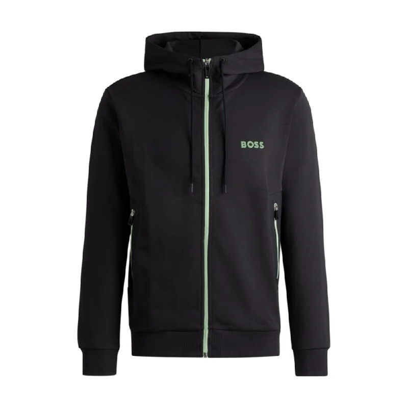 Zip-up hoodie with 3D-molded logo