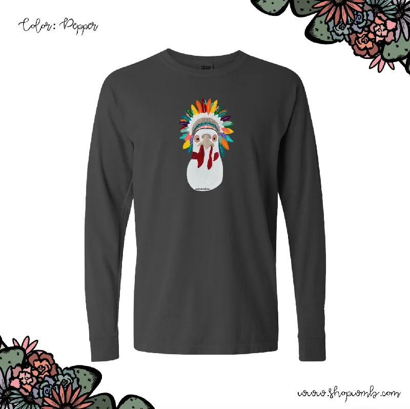 Chicken Headdress LONG SLEEVE T-Shirt (S-3XL) - Multiple Colors!