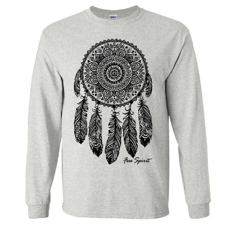 Native American Dreamcatcher Free Spirit Black Long Sleeve Shirt