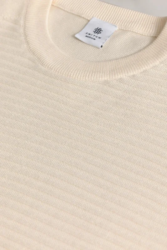 Wabble Line Cream Sweater