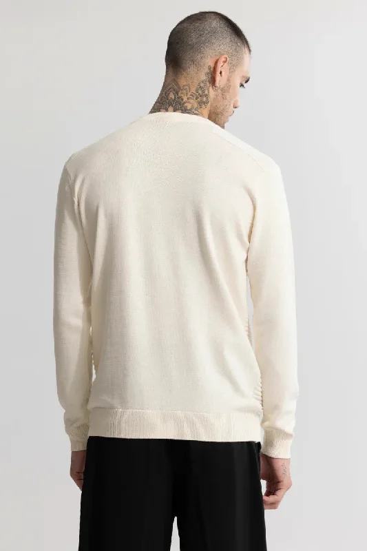 Wabble Line Cream Sweater